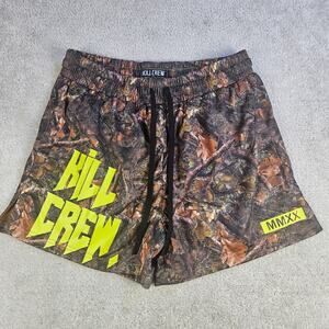 Kill Crew Muay Thai Shorts Unisex L Mid Thigh Camo Green MMA Kickboxing